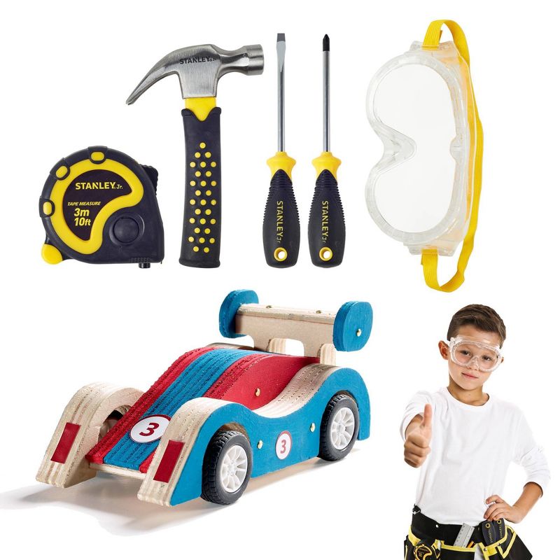 Stanley Jr. DIY Pull Back Sports Car Kit & 5pc Tool Set