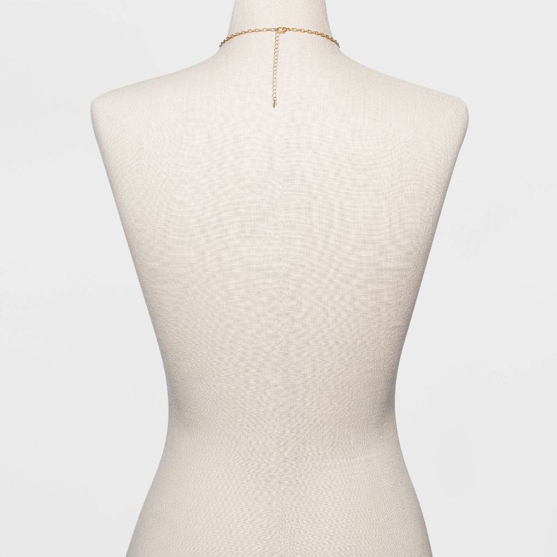 Worn Multi Plated Hammered Rectangle Statement Earrings - A New Day™ Gold