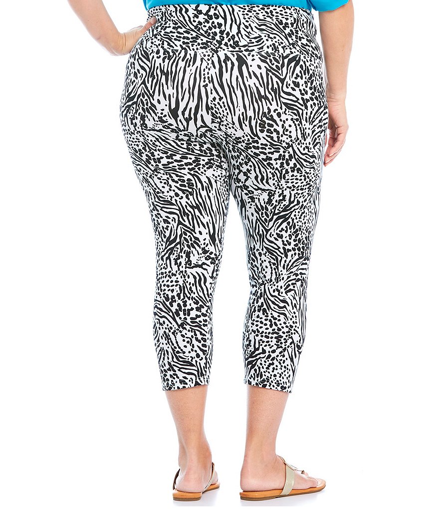 Intro Plus Size Solid Double Knit Tummy Control Leggings