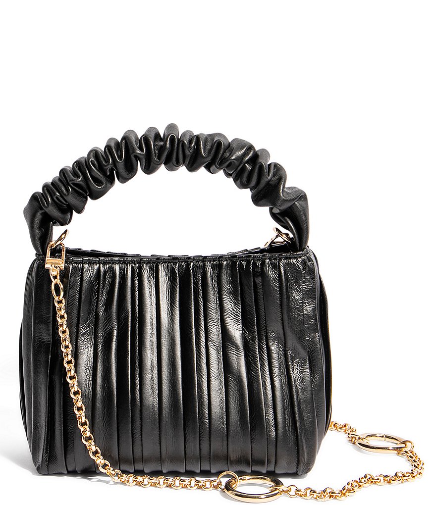 House of Want We Brunch Pleated Ruched Mini Vegan Leather Tote Bag
