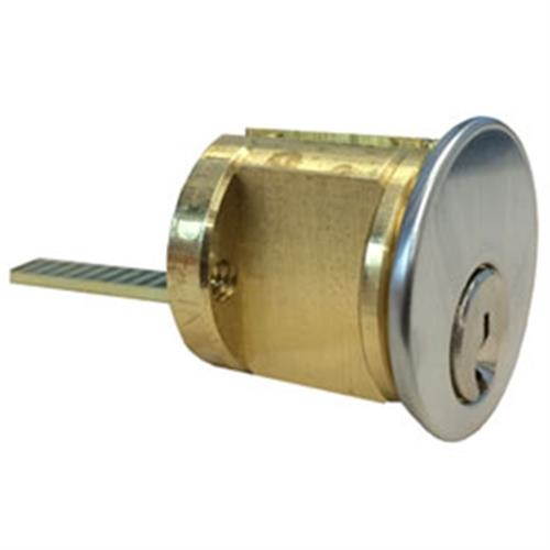 Ilco 7015YA-26D Satin Chrome US26D Solid Brass Replacement Rim Cylinder Lock For Doors 1-3/8" - 2-1/4" Thick With Yale YA1 Keyway