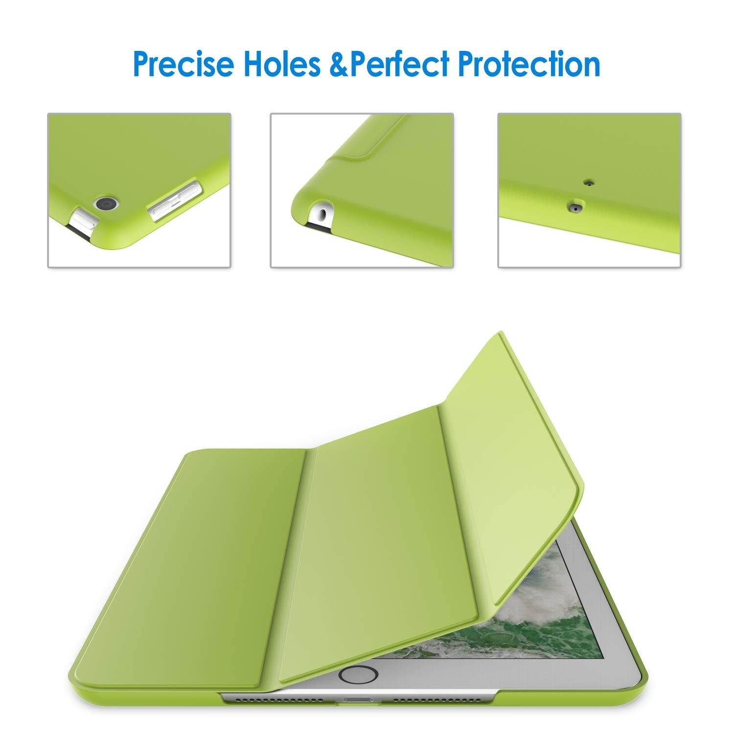 JETech Case for iPad (9.7-Inch, 2018/2017 Model, 6th/5th Generation), Smart Cover Auto Wake/Sleep, Green