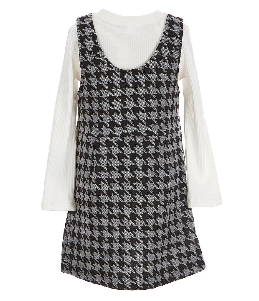 Flapdoodles Little Girls 2T-6X Long Sleeve Ribbed Tee & Sleeveless Double Knit Jumper 2-Piece Set