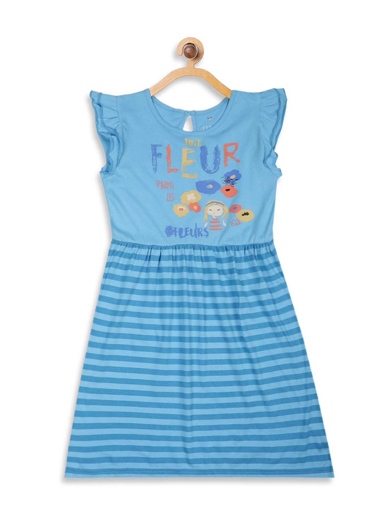 Elle Kids Blue Printed Dress
