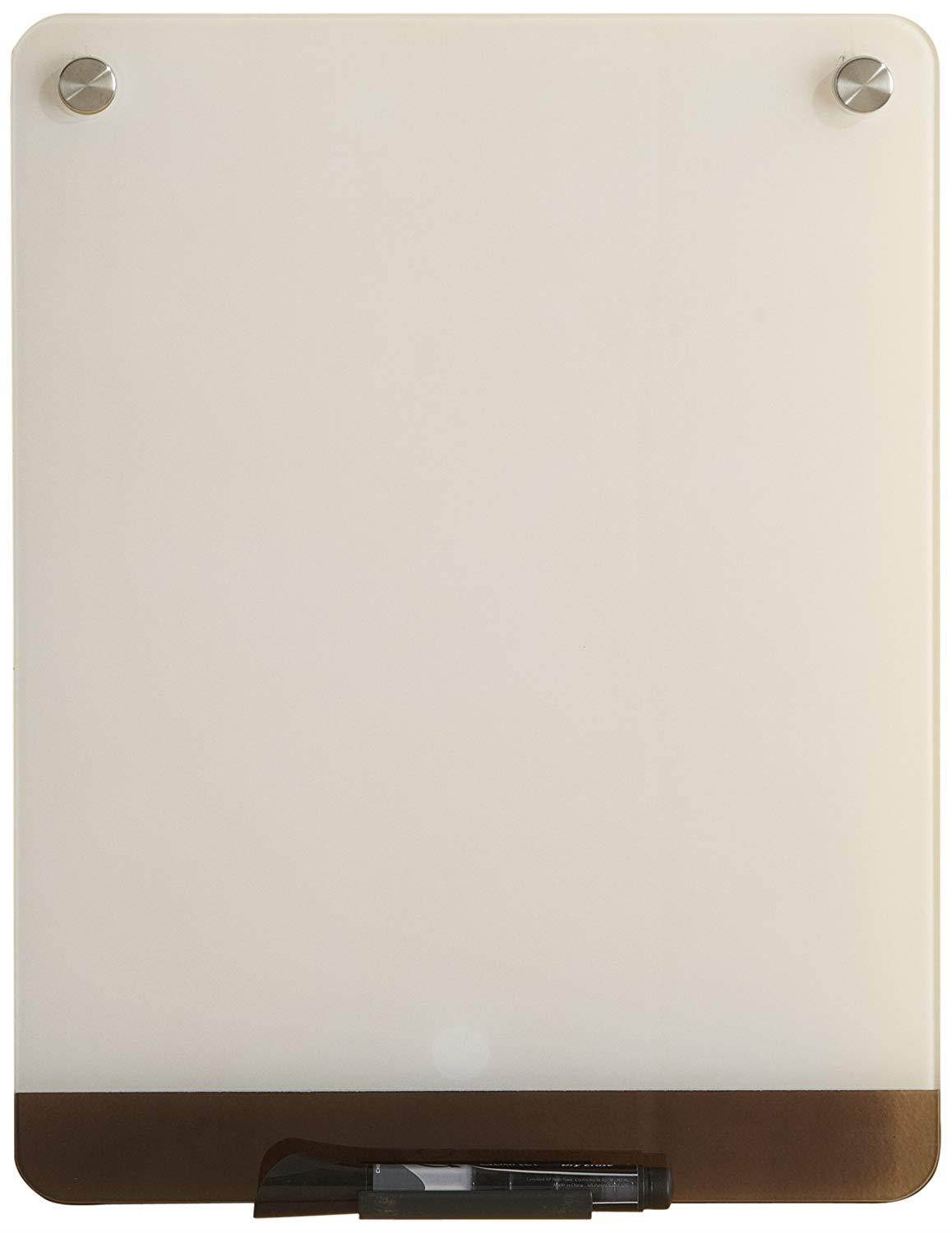 Iceberg ICE31120 Clarity Glass Dry Erase Personal Whiteboard, 12" Length x 1" Width x 16" Height