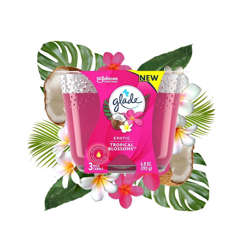 Glade Exotic Tropical Blossom Candle 3-Wick Candle - 6.8oz