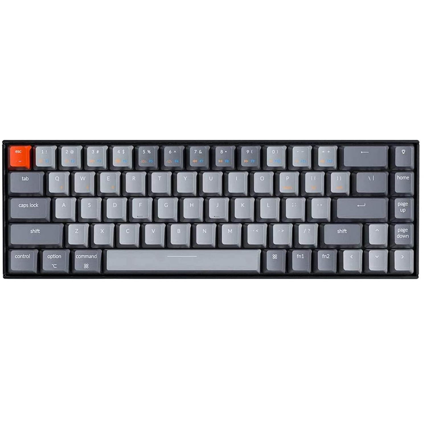 Keychron K6 Hot Swappable Wireless Bluetooth 5.1/Wired Mechanical Gaming Keyboard, 65% Compact 68-Key RGB LED Backlit N-Key Rollover, Doubleshot ABS Keycaps,for Mac Windows