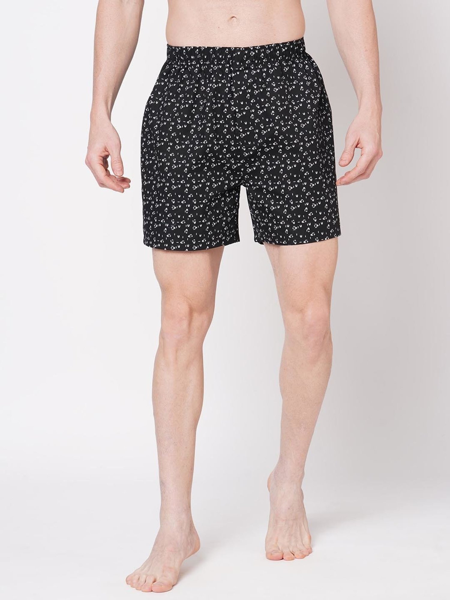 Fitz Black Printed Cotton Boxers