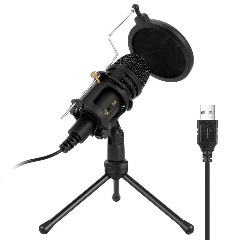 USB Microphone, Hannord Condenser Computer PC Mic with Tripod Stand, Pop Filter, Shock Mount for Gaming, Streaming, Podcasting, YouTube, Voice Over, Skype, Twitch, Compatible with Laptop Desktop
