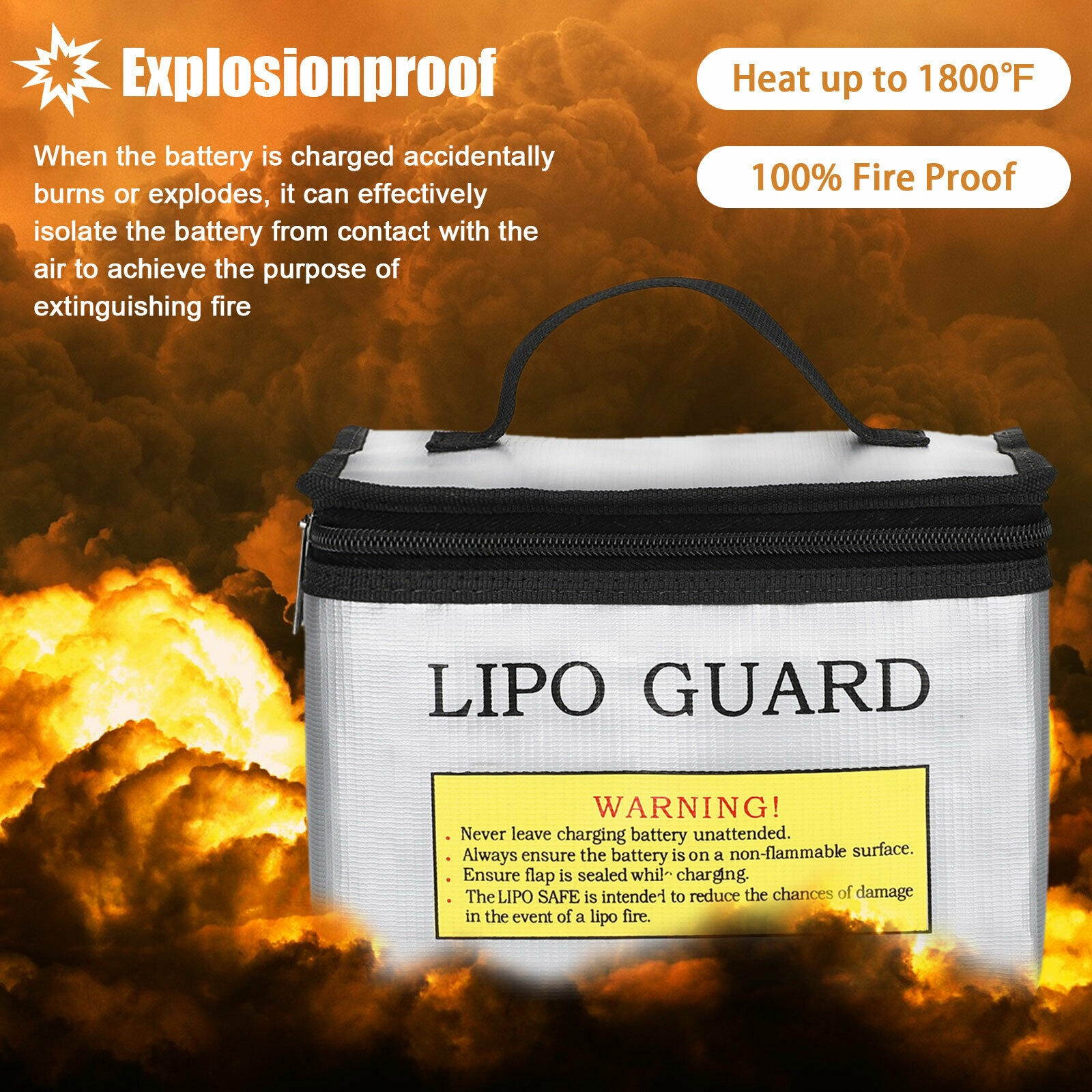 Lipo Battery Safe Guard Fireproof Explosionproof Bag Pouch For Charge Storage