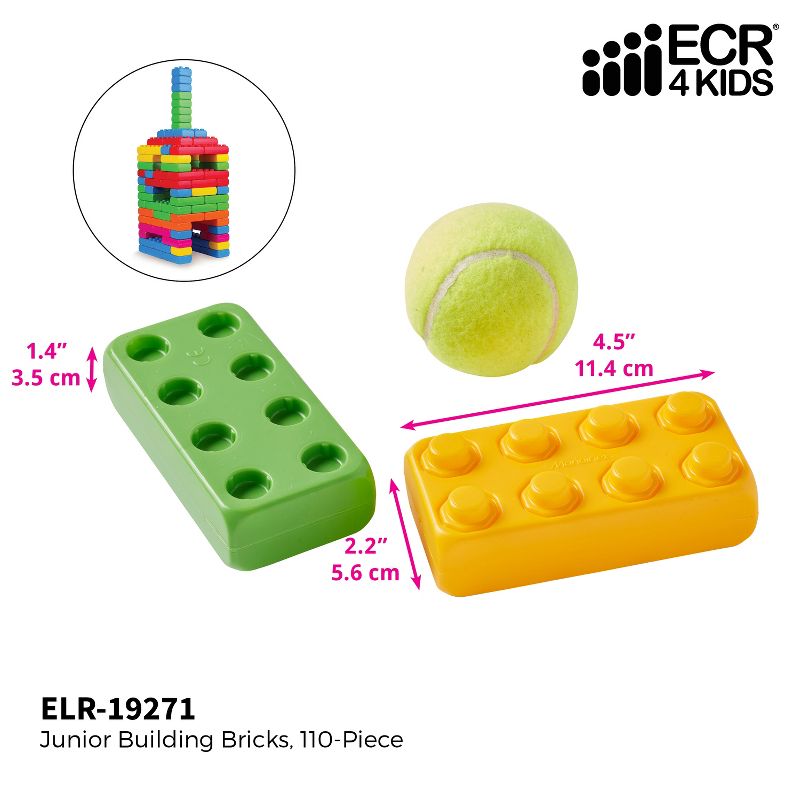 ECR4Kids Big Building Bricks - Sensory Toddler Toy - 110 Piece