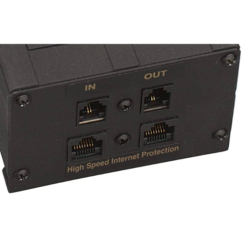 Isobar 10 Outlet AudioVideo Surge Protector TelModemCoaxNetwork 8ft Cord Right Angle Plug $500000 Insurance HT10DBS Black