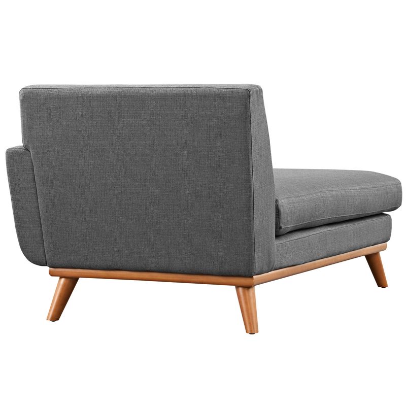 Fortas Mid-Century Modern Fabric Chaise Lounge Gray/Dark Walnut - Christopher Knight Home