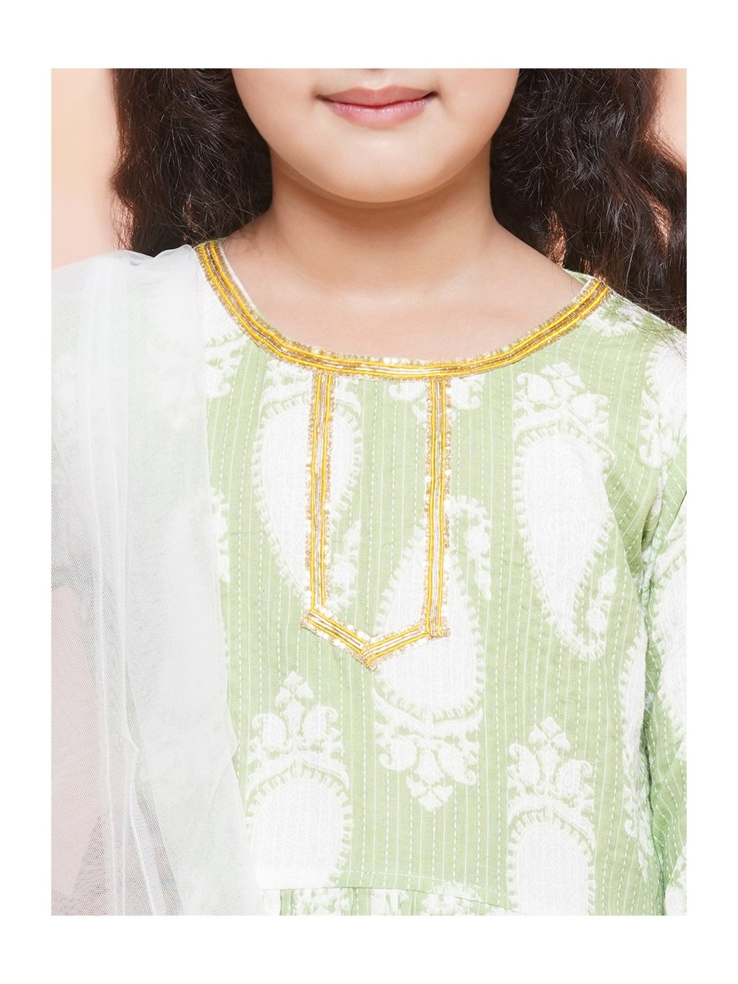 VASTRAMAY Kids Blue & White Cotton Over Dyed Kurta Set