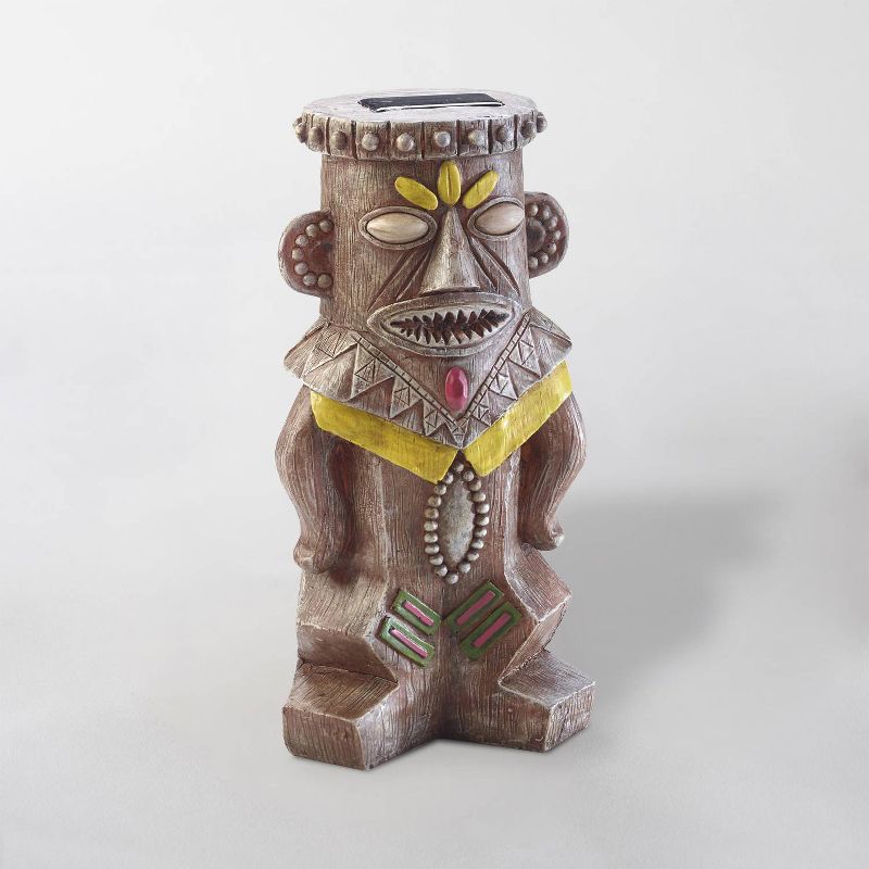 12" LED Good Luck Solar Juju Statue Brown - Smart Solar