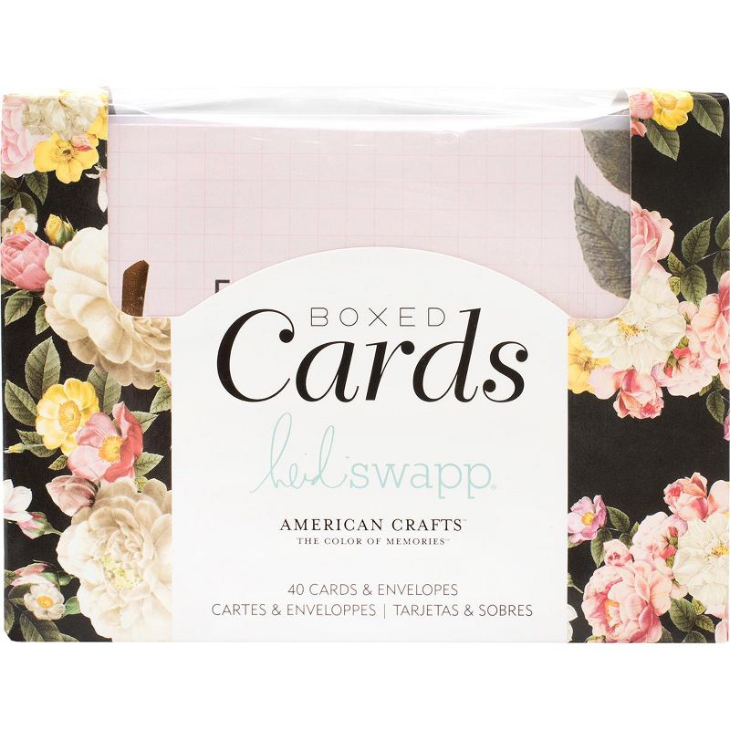 Heidi Swapp A2 Cards W/Envelopes (4.375"X5.75") 40/Box-Floral