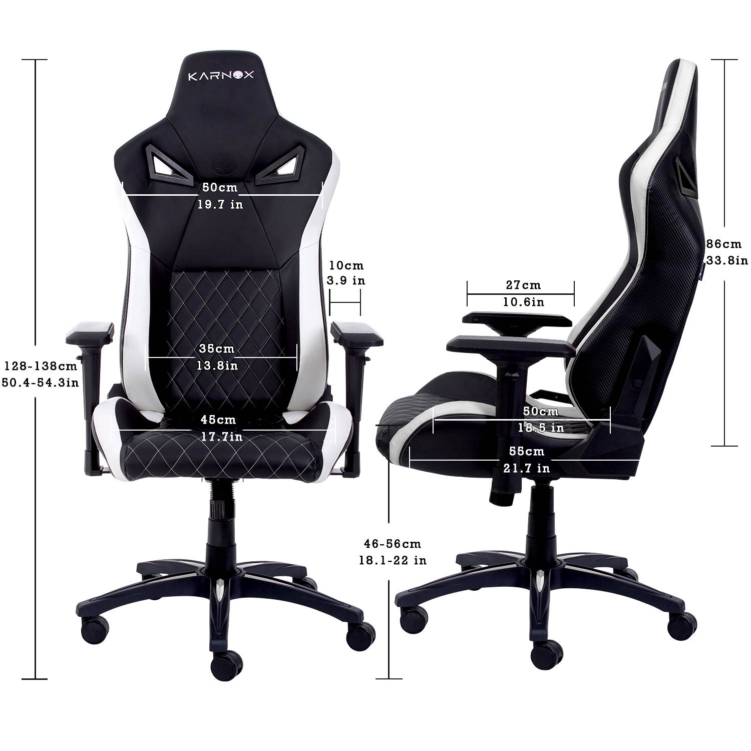 KARNOX Legend TR Racing Style Gaming Office Chair with Adjustable Height and Arm Rests, Ergonomic 155&deg; Reclining, Locking High Back with Integrated Headrest (Black)