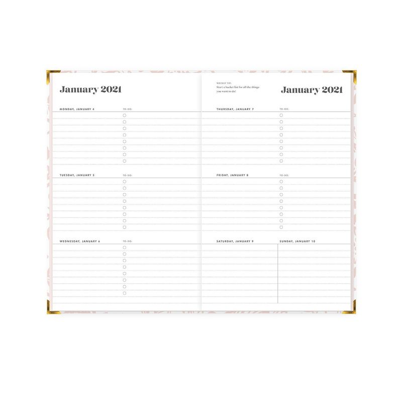 2021 The Everygirl Planner 5" x 8" Hard Cover Weekly/Monthly Bookbound Sadie - Blue Sky