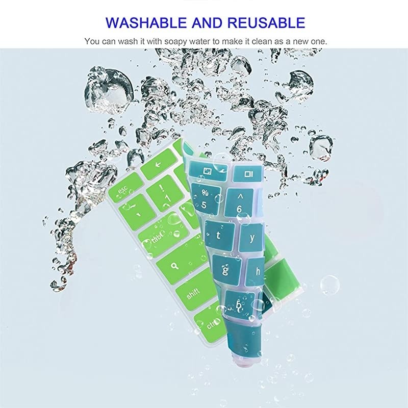 2pcs] Keyboard Cover Skin for Samsung chromebook 4, Samsung Chromebook 11.6/15.6 inch Chromebook 2 XE500C12, Chromebook 3 XE500C13,Chromebook Plus V2 2-in-1 XE520QAB 12.2(Rainbow+Clear)