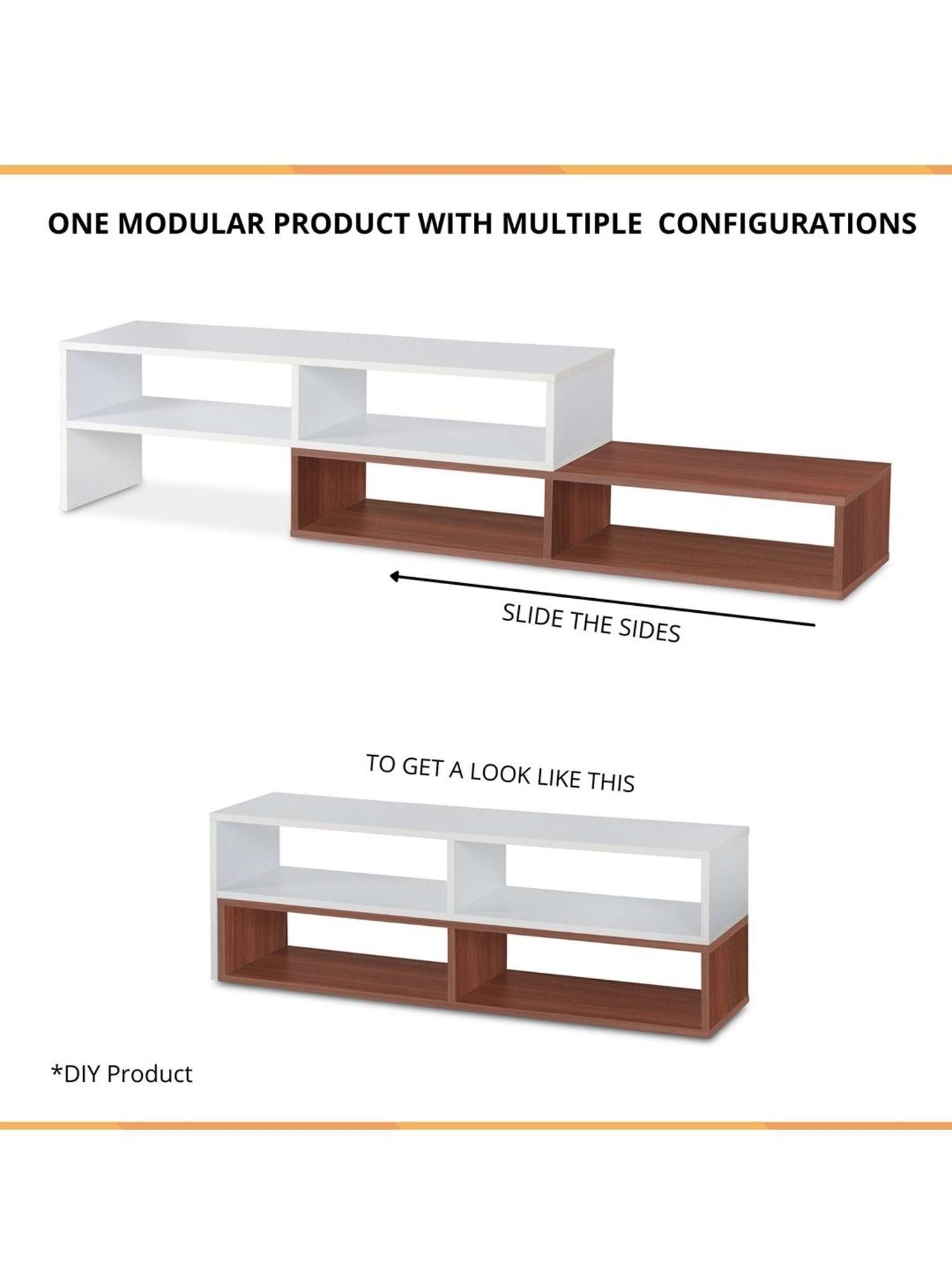 Delite Kom Flex Flowery Wenge & Acacia Dark Engineered Wood TV Entertainment Unit