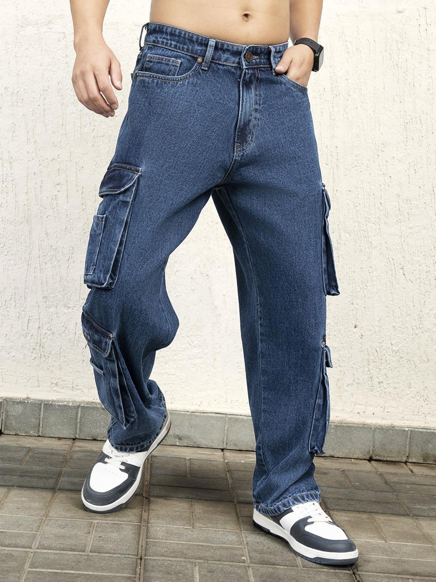 Hubberholme Men Cotton Long Sleeves Oversized Checked Double Pocket Shirt 155