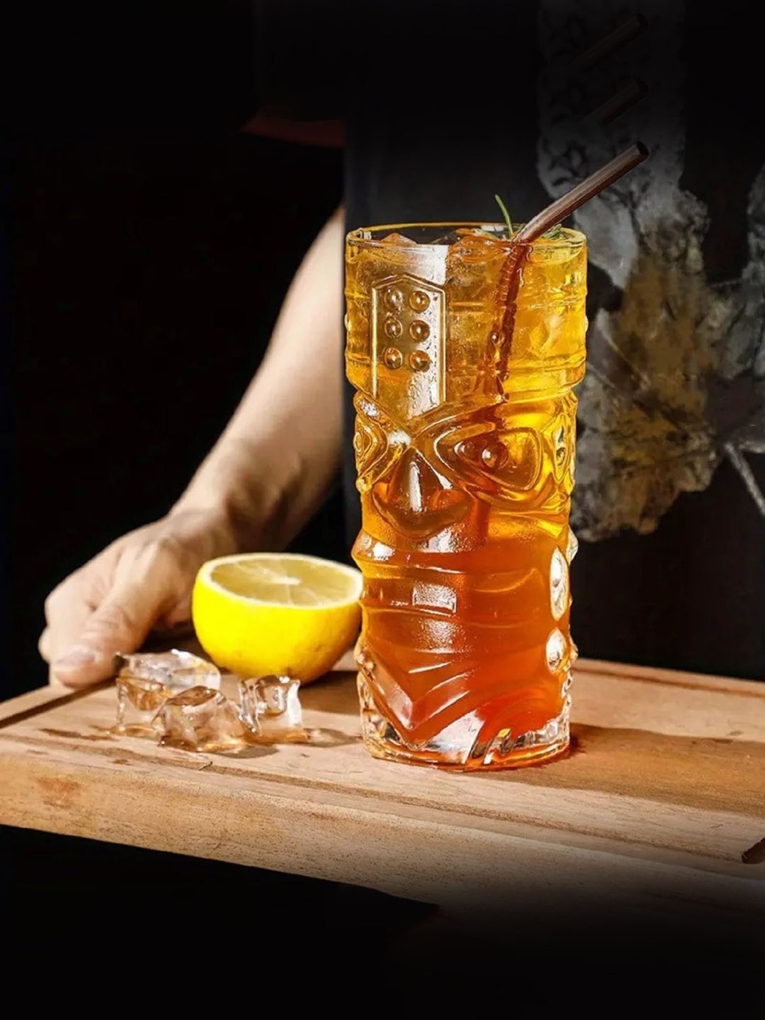 Melbify Tiki Hawaiian Style Transparent Cocktail Glasses 350ml - Set of 6