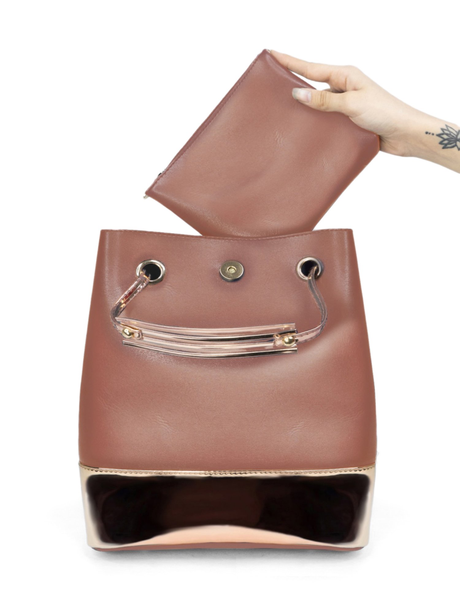 Modern Myth Peach Medium Bucket Handbag