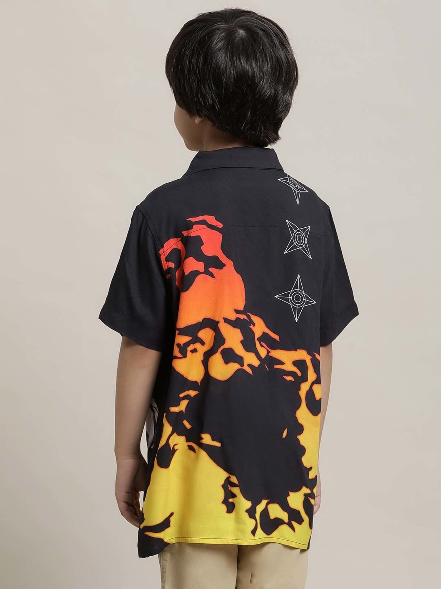 Kidsville Black Printed Naruto Shirt