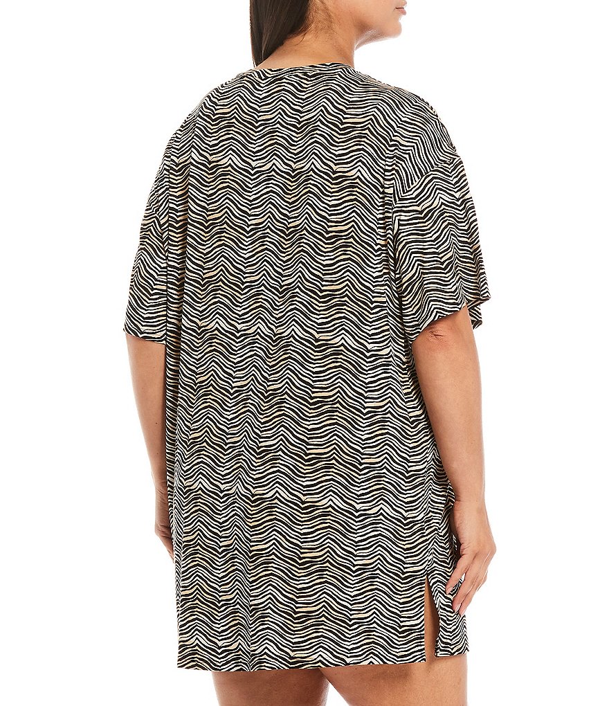 VAN WINKLE & CO. Plus Size Leopard Print Satin Maxi Chemise