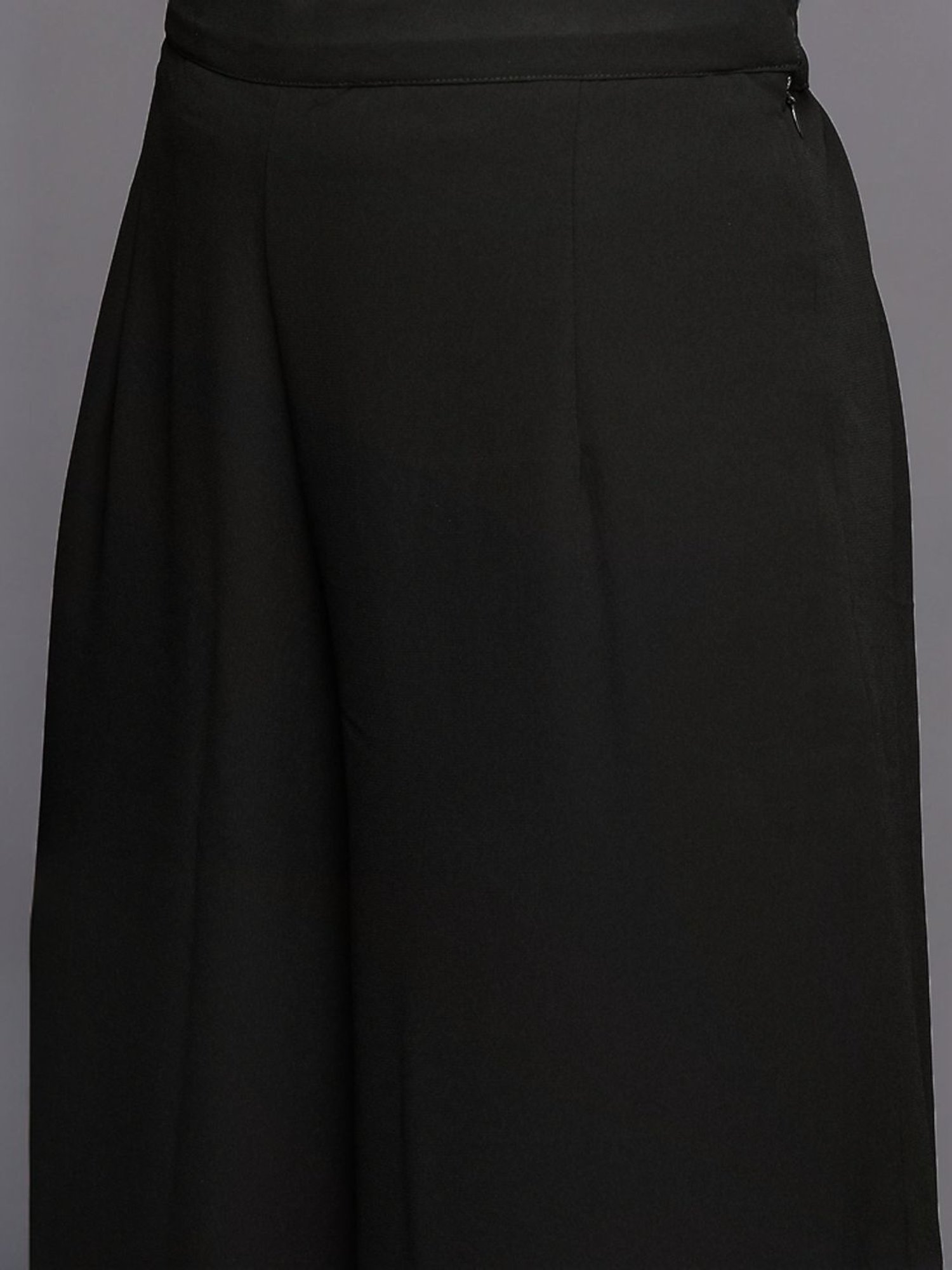 Varanga Off-White & Black Embroidered Kurta Palazzo Set With Dupatta