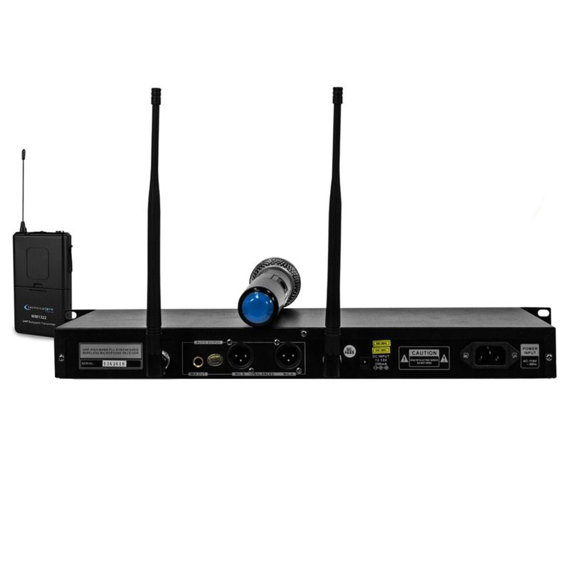 Technical Pro Professional UHF Dual Wireless Microphone Lapel & Headset System