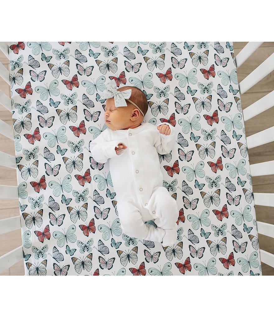 Copper Pearl Baby Girls Butterfly Premium Crib Sheet