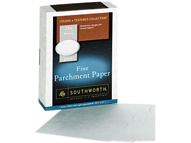 Southworth 974C Parchment Specialty Paper, 24 lbs., 8-1/2 x 11, Gray, 500/Box