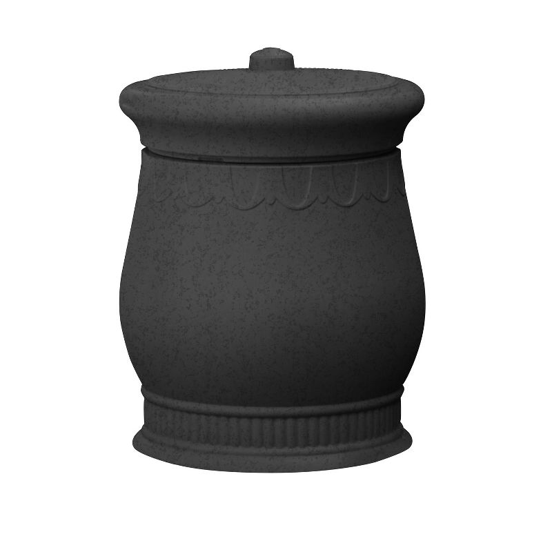 Good Ideas Savannah Outdoor Decorative Artisan 30 Gallon Storage and Waste Basket Urn, Dark Granite