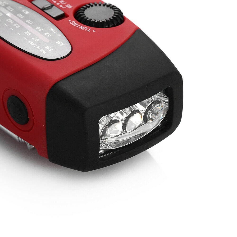 KA340 5Way Powered Rechargeable LED Camping Lantern Emergency AMFMSW NOAA Weather Alert Radio with Bluetooth Flashlight 5V USB Mobile Phone Charger MP3 Player Siren Gold