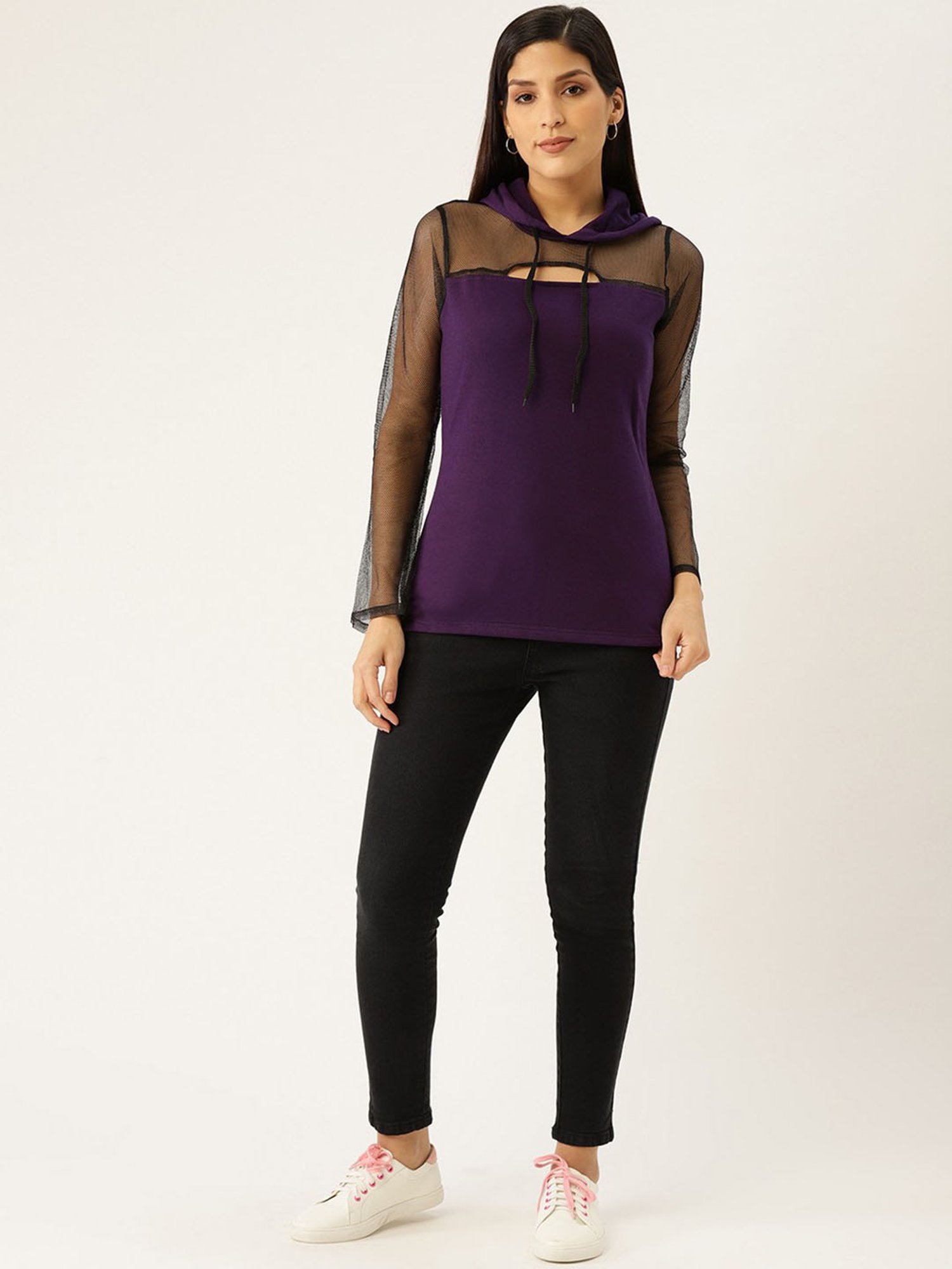 Belle Fille Purple Full Sleeves Sweatshirt