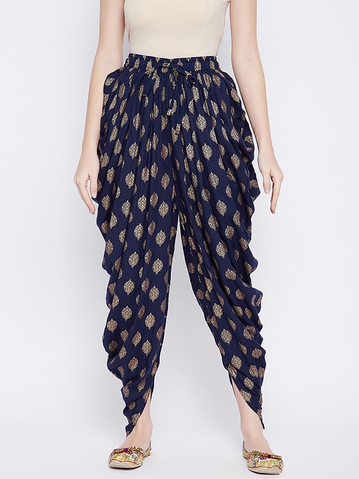 Castle Navy Printed Dhoti Pants