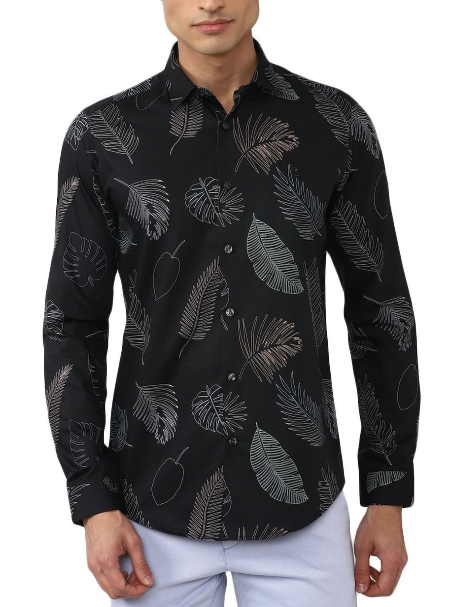 Simon Carter London Black Printed Slim Fit Shirt