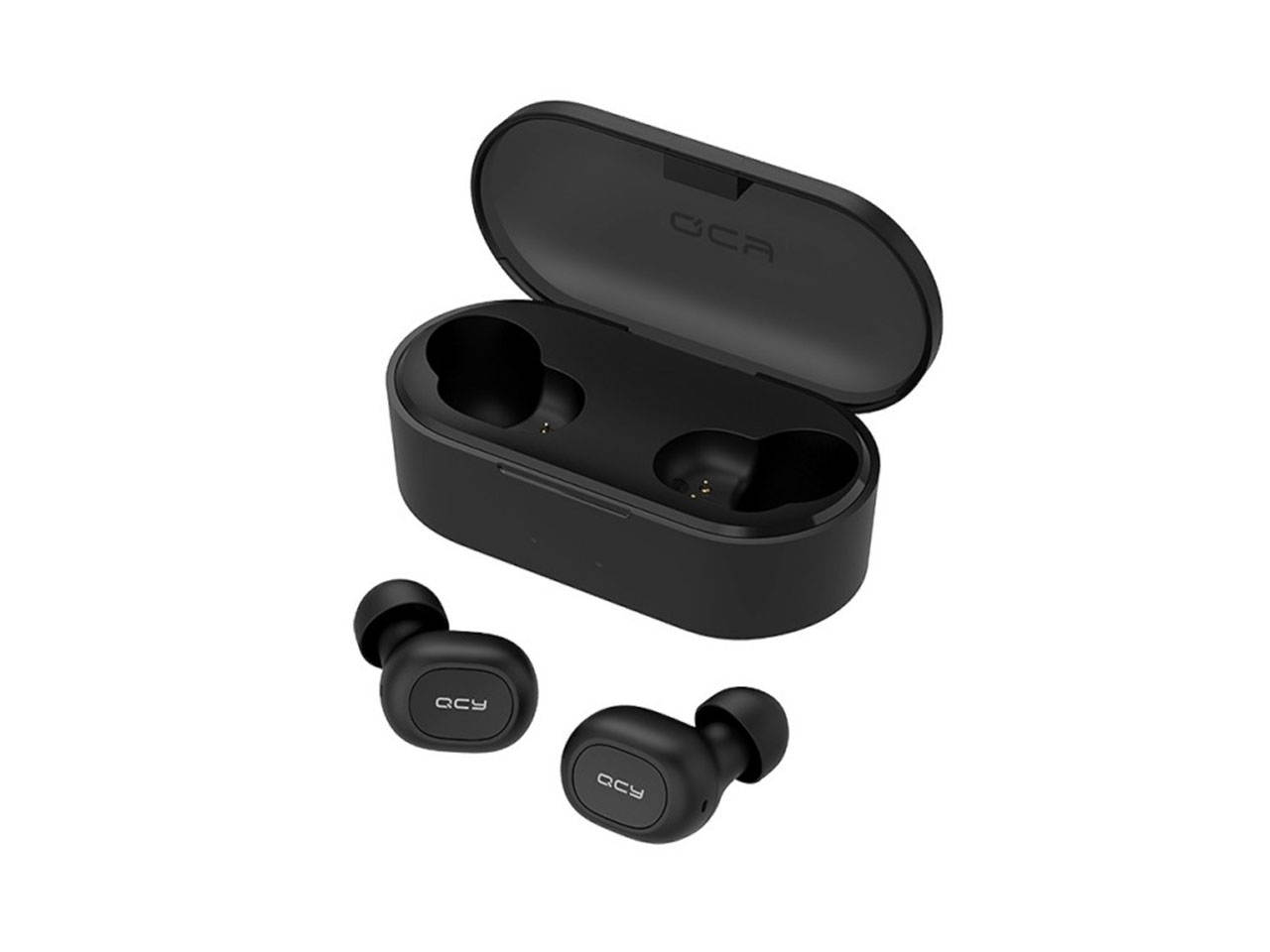 QCY T2C TWS Earphone Blutooth 5.0 Headphone 3D stereo Dual Mic Noise Cancelling Headset with charging box-White