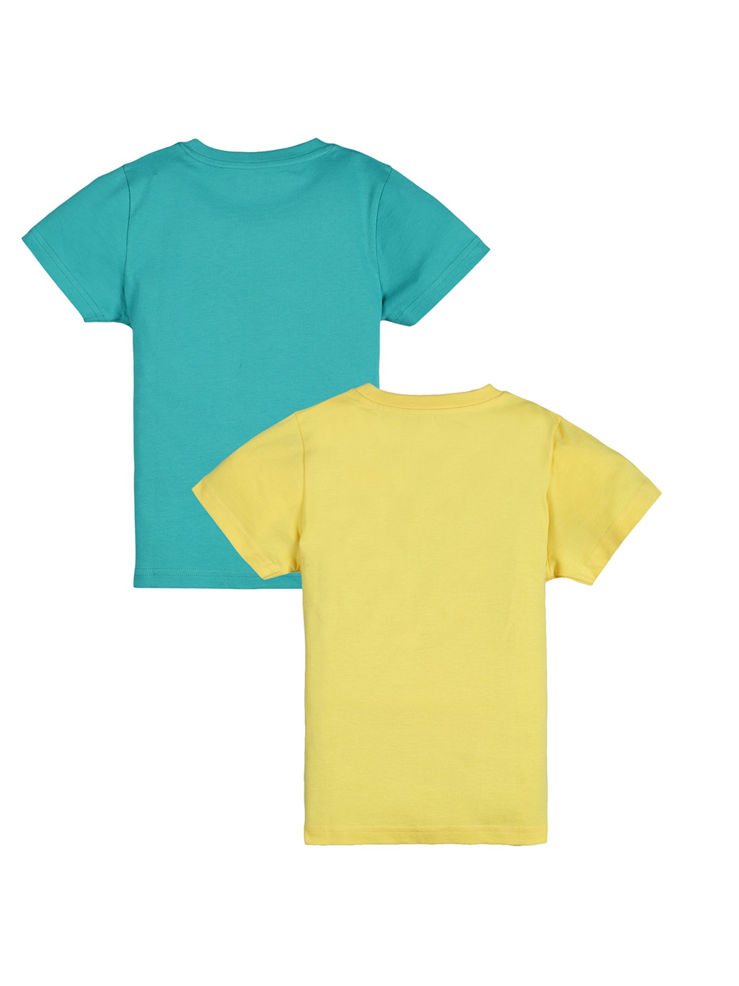 Plum Tree Kids Yellow & Blue Printed T-Shirt (Pack Of 2)
