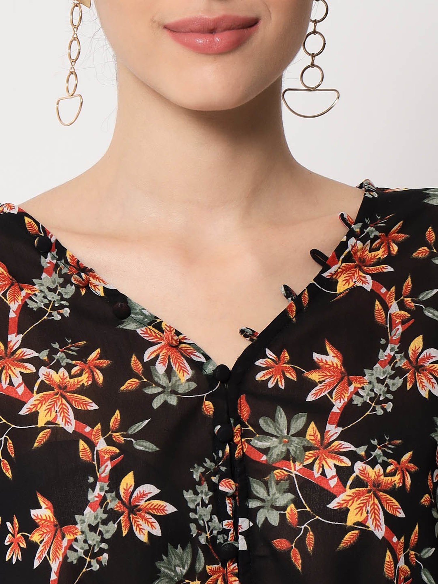 Trend Arrest Black Floral Print Shirt