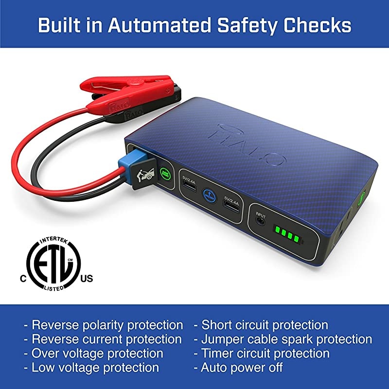 Bolt 58830 mWh Portable Phone Laptop Charger Car Jump Starter with AC Outlet and Car Charger Blue Graphite