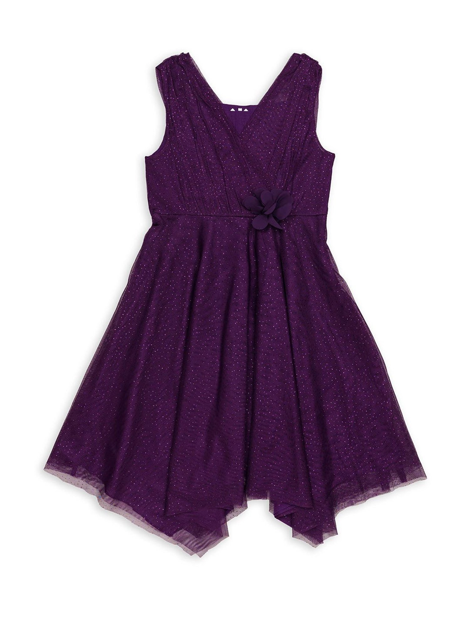 H by Hamleys Girls Wine Self Design Dress