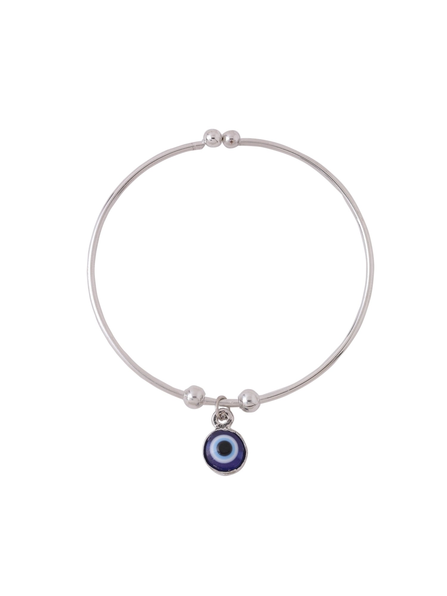NVR Silver-Plated Evil Eye Rakhi with Roli Chawal
