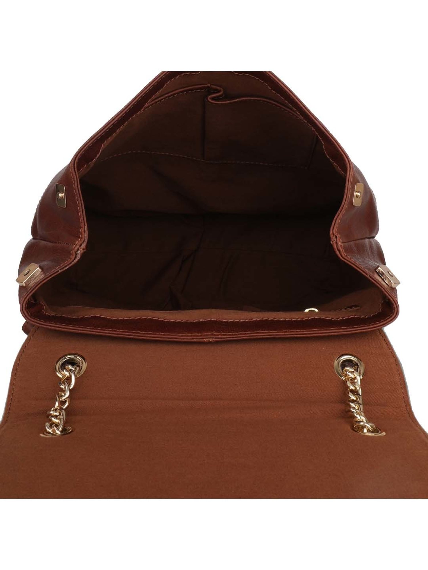 PELLE LUXUR Brown Leather Medium Backpack