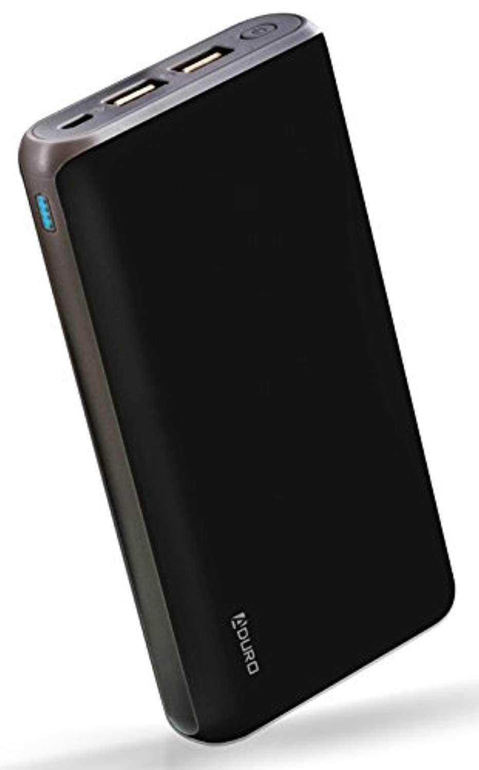 aduro 20,000mah battery pack power bank, external battery charger for iphone android smartphone tablet portable power backup charges any usb device black