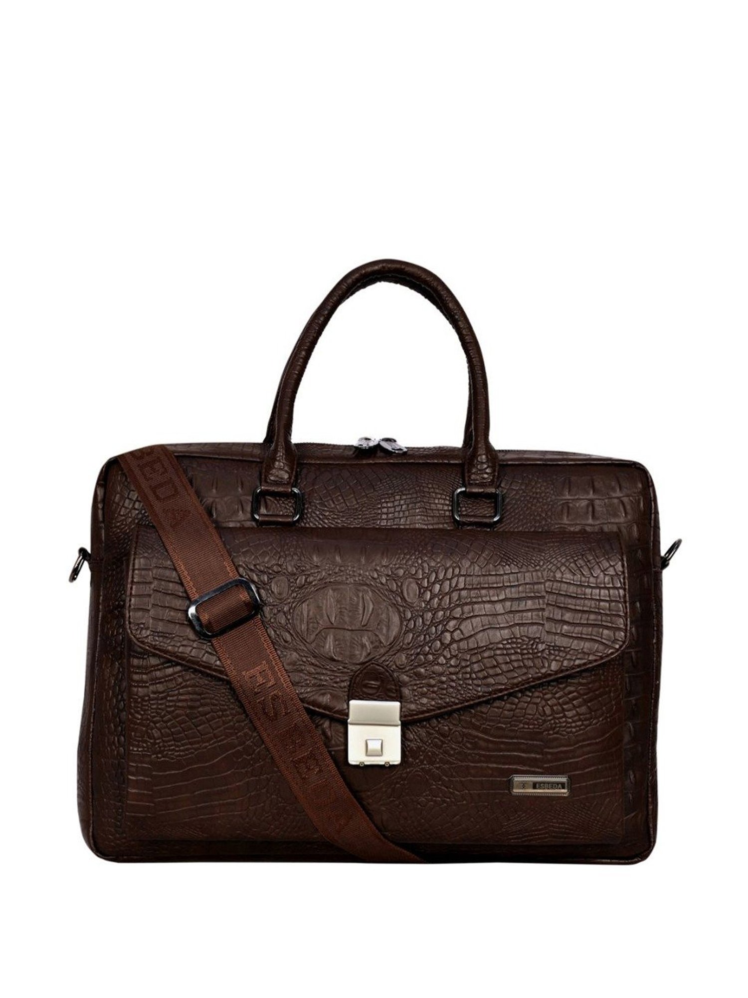 Esbeda Brown Large Laptop Messenger Bag
