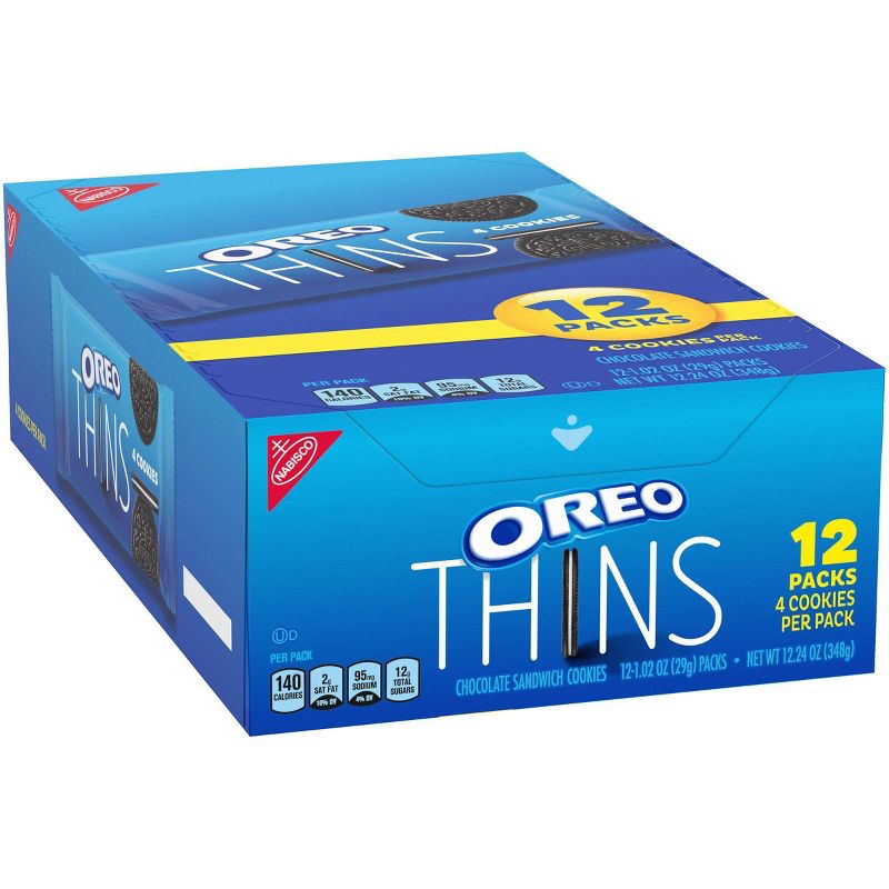 Oreo Thins Chocolate Sandwich Cookies - 12.24oz/12ct