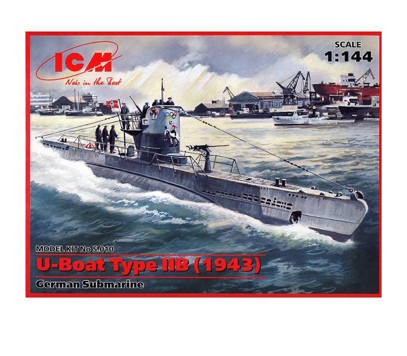 ICM Models S.010 German U-Boat Type IIB 1943 Submarine 1/144 Scale Model Kit