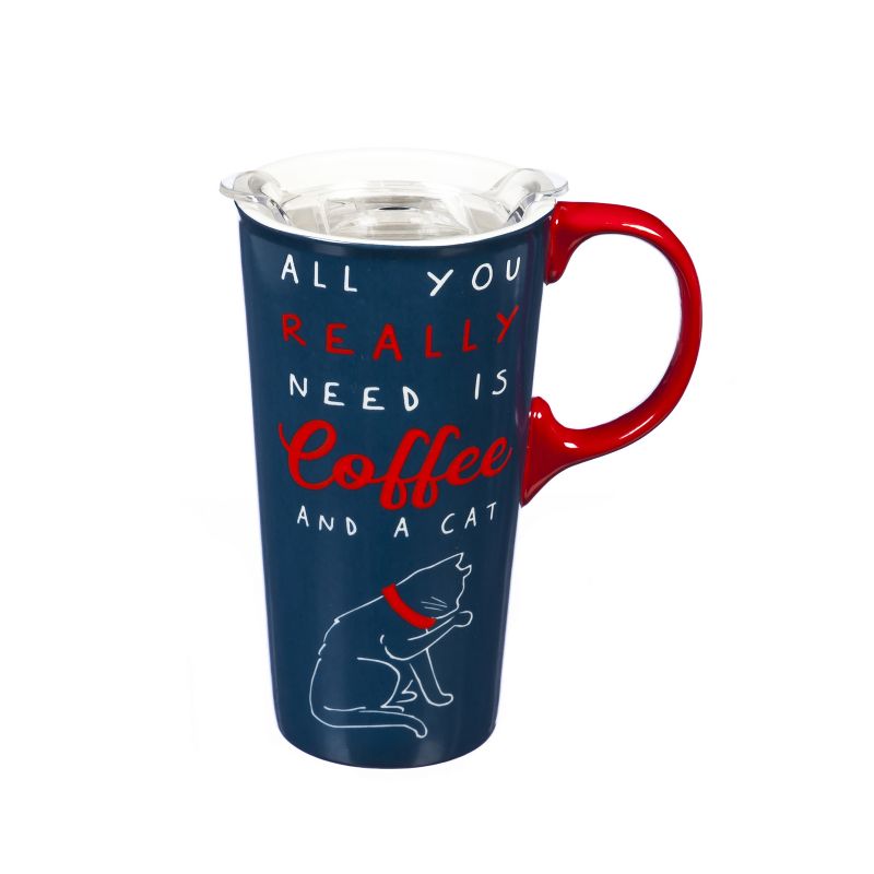 Evergreen Cypress Home Ceramic Travel Cup 17oz. ,withbox Forrest Friends